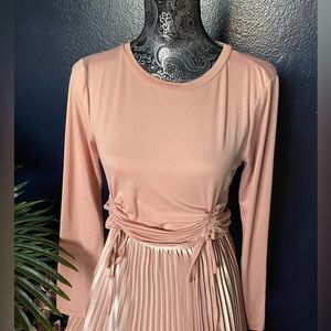 MMCMMC VINTAGE POLYESTER DUSTY PINK LONG SLEEVE TOP L